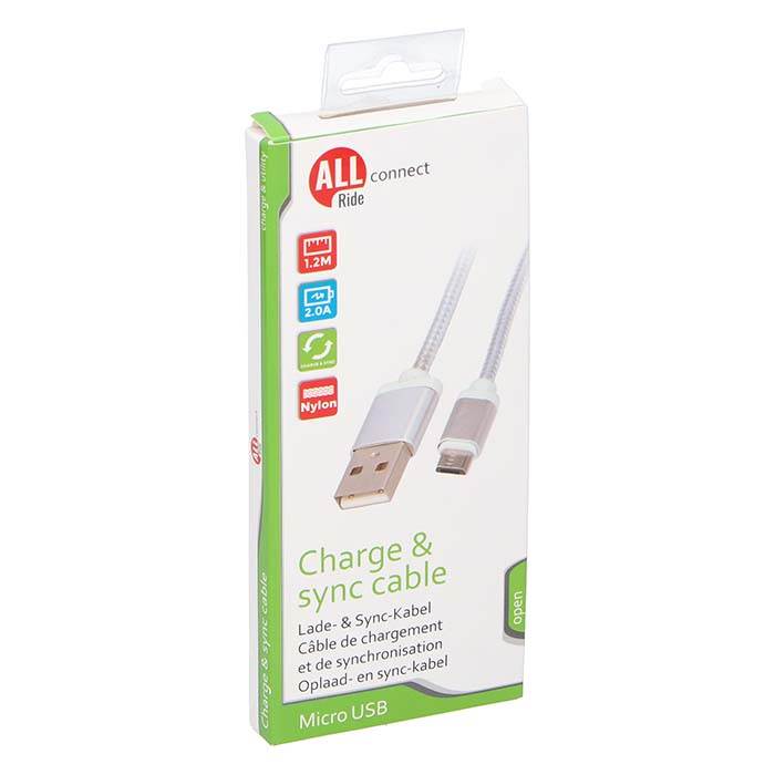 Se Allride mobil opladerkabel mikro USB nylon hos Dækbutikken - Dæk og Fælge
